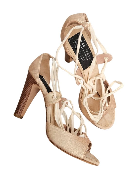 Marc Jacobs Shoes - Marc Jacobs Champagne Lace-Up High Heel Sandals Size 39/8